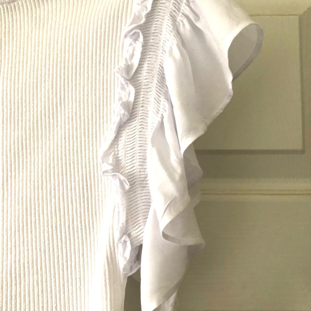 ZARA, Ribbed White Top - Picture 5 of 5